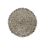 Vintage Silver Lined Seed Beaded Shank Back Button - 42L/27mm