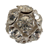 Vintage Crystal and Silver Rhinestone Ball Button - 20L/12.5mm