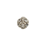 Vintage Crystal Rhinestones and Silver Metal Shank Back Ball Button - 16L/10mm