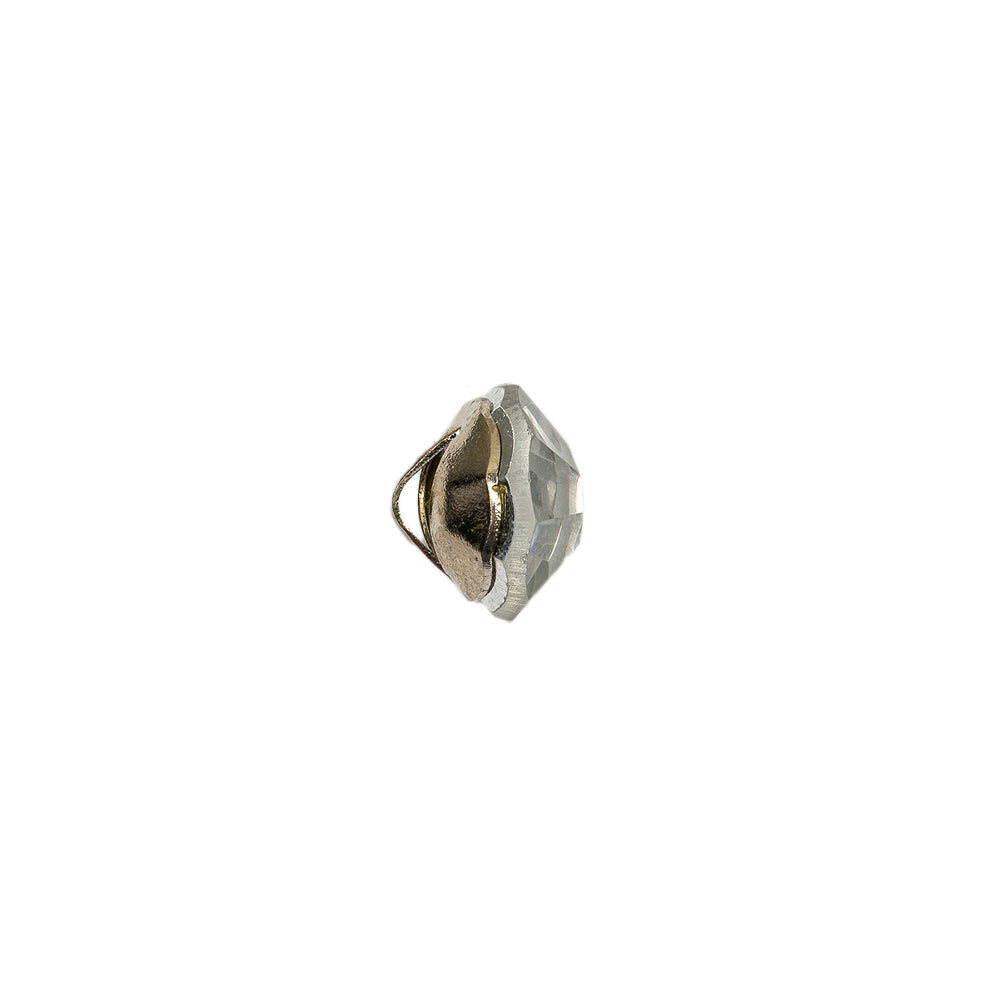 Vintage Transparent Faceted Rhinestone Button - 16L/10mm