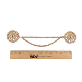 Vintage Gold Metal Dress Ornament with Two Joining Chains - 2.75" X 5.5"
