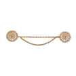 Vintage Gold Metal Dress Ornament with Two Joining Chains - 2.75" X 5.5"