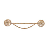 Vintage Gold Metal Dress Ornament with Two Joining Chains - 2.75" X 5.5"