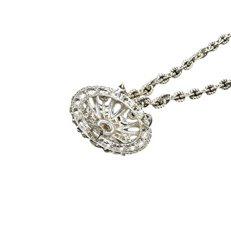 Vintage Silver Metal Dress Ornament with Two Joining Chains - 2.75" X 5.5"