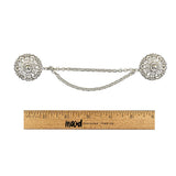 Vintage Silver Metal Dress Ornament with Two Joining Chains - 2.75" X 5.5"