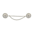 Vintage Silver Metal Dress Ornament with Two Joining Chains - 2.75" X 5.5"