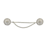 Vintage Silver Metal Dress Ornament with Two Joining Chains - 2.75" X 5.5"