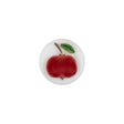 Vintage White and Red Apple Painted Shank Back Glass Button - 22L/14mm
