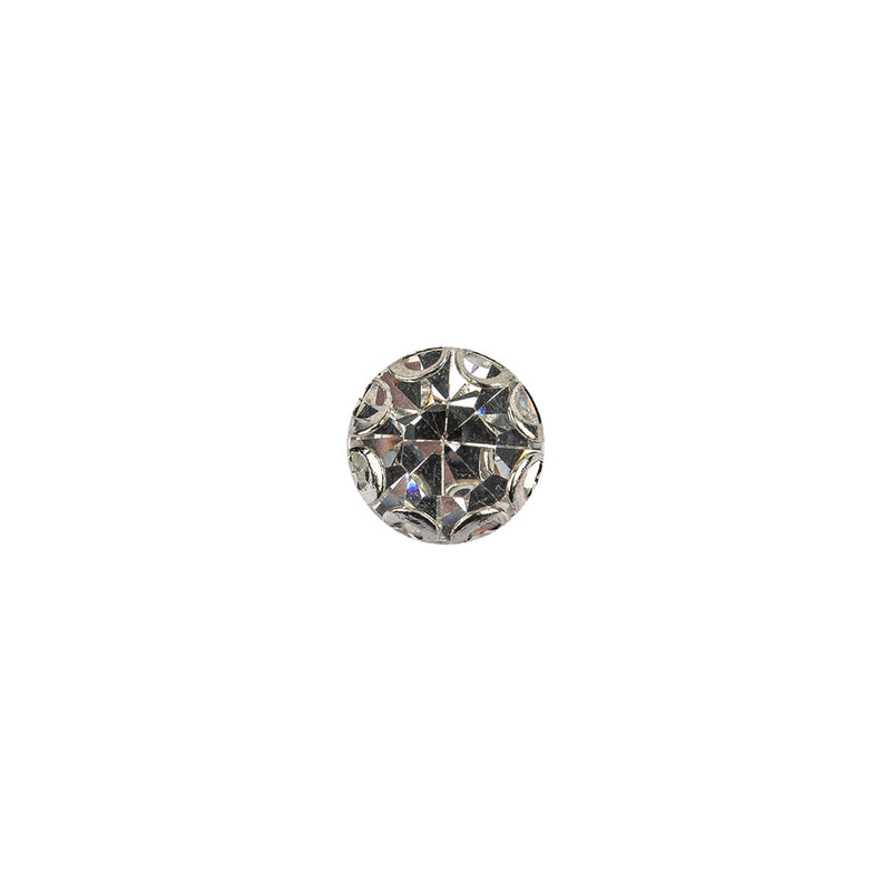 Vintage Swarovski Crystal Rhinestone and Silver Edged Self Back Button - 14L/9mm