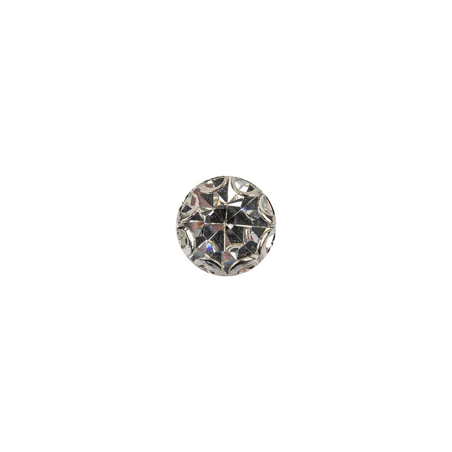 Vintage Swarovski Crystal Rhinestone and Silver Edged Self Back Button - 14L/9mm