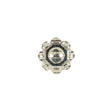 Vintage Crystal Foil Backed 12mm 2 Hole Flower Button