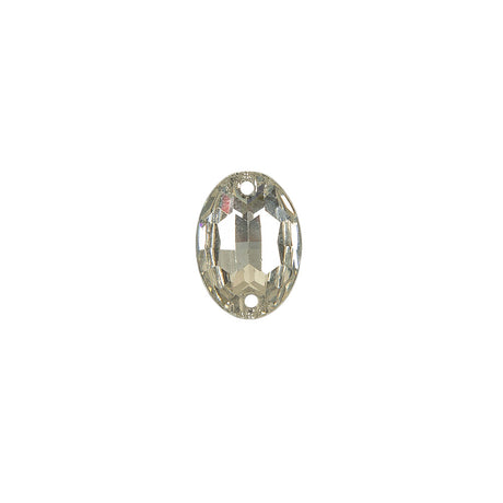 Vintage Crystal Faceted Oval Sew-on Imitation Stone - 16mm x 11mm