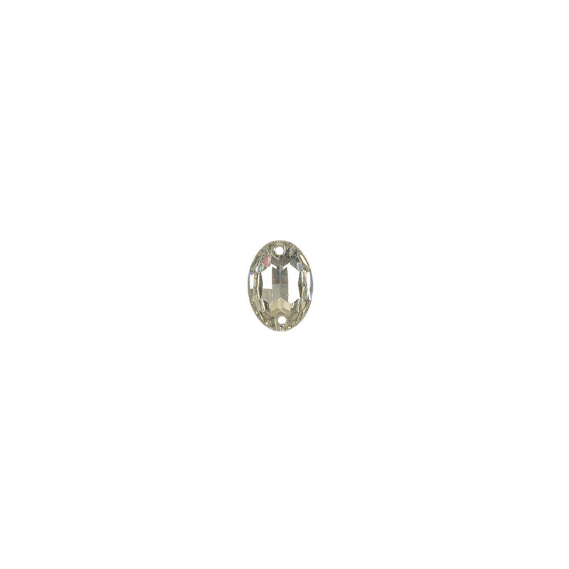 Vintage Crystal Faceted Oval Sew-on Imitation Stone - 16mm x 11mm