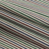 Burnt Russet, Duck Green and Crown Blue Striped Stretch Cotton Woven