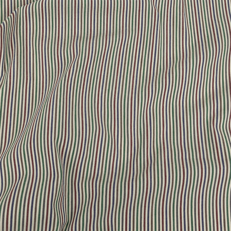 Burnt Russet, Duck Green and Crown Blue Striped Stretch Cotton Woven