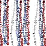 30" Bulk 48 Pieces Patriotic Religious "God Bless America" Beaded Necklaces