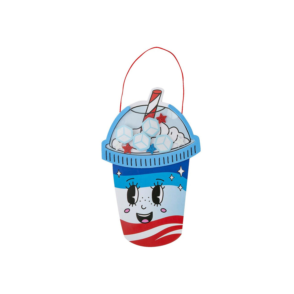 5 1/4" x 8" Patriotic Slushy Character Shaker Sign Craft Kit Makes 12