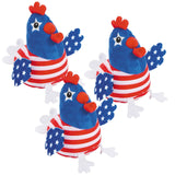 3" x 4 1/2" Patriotic American Flag Stuffed Chickens 12 Pieces
