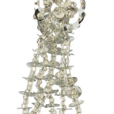 Vintage Silver Beaded and Sequined Tassel Ornament - 2" x 0.5"