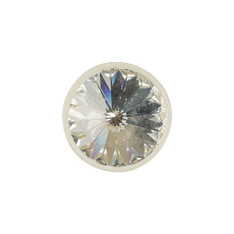 Vintage Coneshaped Rhinestone Button with White Metal Shank Back - 32L/20mm