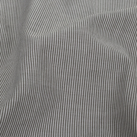 Gray and Tofu Hairline Stripe Stretch Cotton Shirting