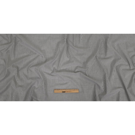 Gray and Tofu Hairline Stripe Stretch Cotton Shirting