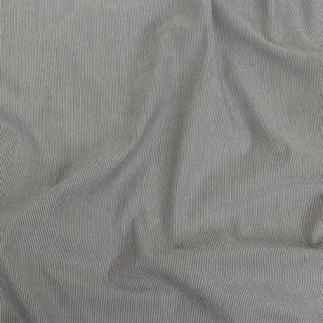 Gray and Tofu Hairline Stripe Stretch Cotton Shirting