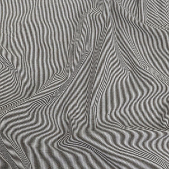 Gray and Tofu Hairline Stripe Stretch Cotton Shirting
