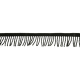 Vintage Black Chop Beaded Chainette Fringe - 1"