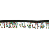 Vintage Multicolored and Black Seed Beaded Chainette Fringe - 1"