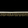 Vintage Gold and White Chop Beaded Chainette Fringe - 1"