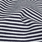 Parisian Night and White Candy Striped Stretch Cotton and Polyester Liverpool Knit