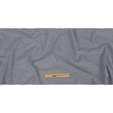 Parisian Night and White Candy Striped Stretch Cotton and Polyester Liverpool Knit