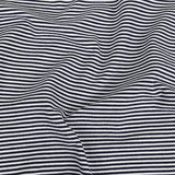 Parisian Night and White Candy Striped Stretch Cotton and Polyester Liverpool Knit