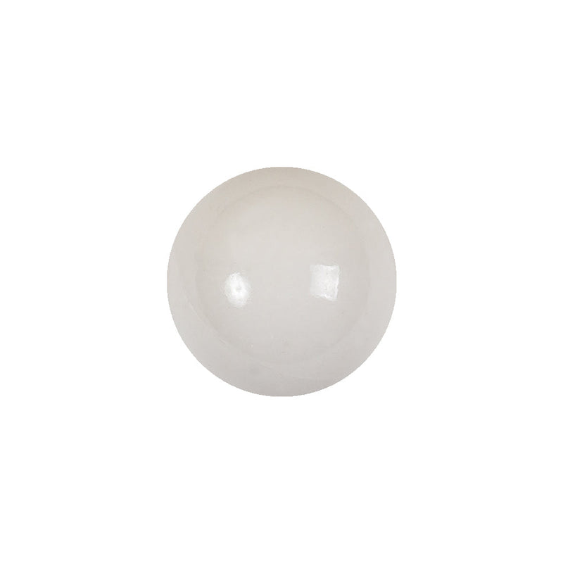 Vintage White Glass Shank Back Ball Button - 25L/16mm