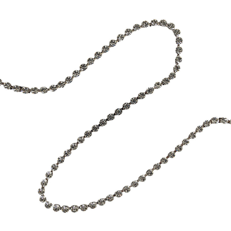 Vintage Crystal Rhinestones Chain Belt - 40.5"