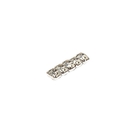 Vintage Clear Rectangular Rhinestones in Silver Setting Ornament - 0.375" x 1.625"