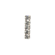 Vintage Clear Rectangular Rhinestones in Silver Setting Ornament - 0.375" x 1.625"