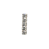 Vintage Clear Rectangular Rhinestones in Silver Setting Ornament - 0.375" x 1.625"