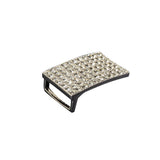 Vintage Crystal Rhinestone and Silver Rectangular Buckle - 1.125" x 2"