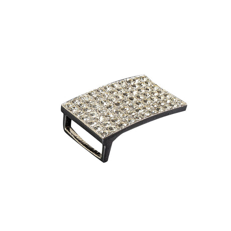 Vintage Crystal Rhinestone and Silver Rectangular Buckle - 1.125" x 2"
