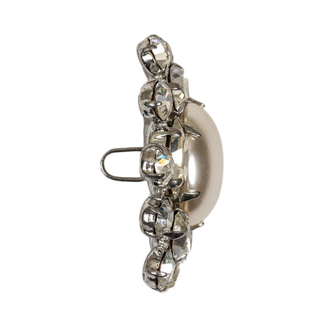 Vintage Crystal Rhinestones and Pearl Finished Open Framework Button - 55L/35mm