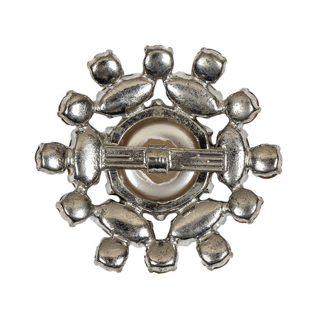 Vintage Crystal Rhinestones and Pearl Finished Open Framework Button - 55L/35mm