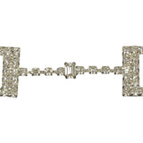 Vintage Czech Crystal Rhinestones and Silver Metal Dress Trim Ornament - 0.75" x 2.75"