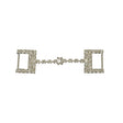 Vintage Czech Crystal Rhinestones and Silver Metal Dress Trim Ornament - 0.75" x 2.75"