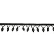 Vintage Black Faceted Lozenge and Seed Beaded Fringe - 1.25"