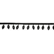 Vintage Black Oval Short Beaded Fringe - 1"