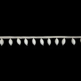 Vintage Chalk White Oval Short Beaded Fringe - 1"