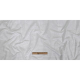 Italian White and Meteorite Gridded Checks Stretch Cotton Shirting