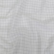 Italian White and Meteorite Gridded Checks Stretch Cotton Shirting